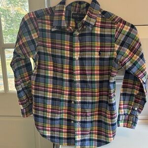 Ralph Lauren Vibrant Kids Plaid Button-Down Shirt